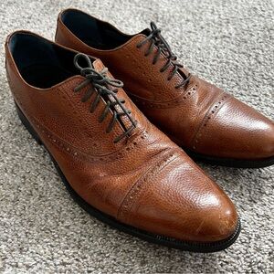 Cole Haan Nike Air Men's Brown Leather Dress Shoes Waterproof Oxfords Size 12